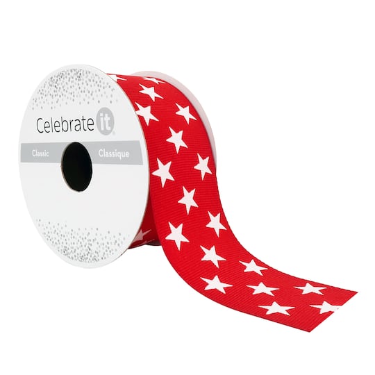12 Pack: 1.5" x 3yd. Grosgrain Star Ribbon by Celebrate It®